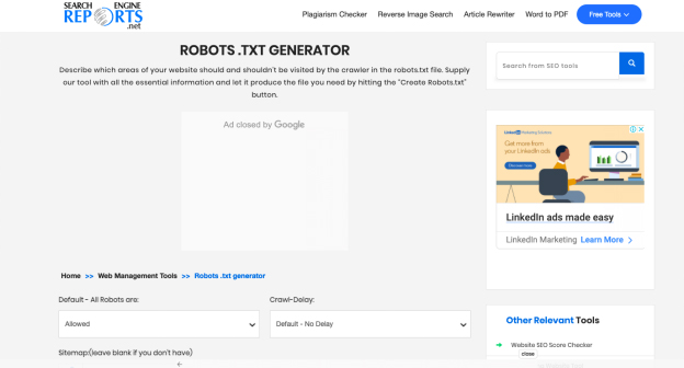 Best Free Robots.txt Generator Tools 9 Search Engine Reports
