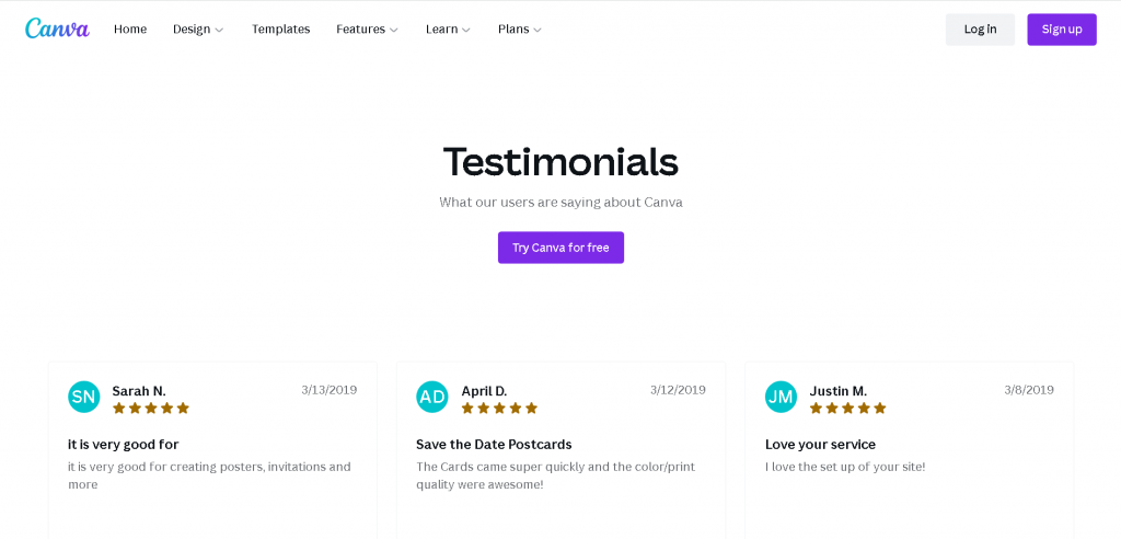 Canva Testimonials Canva Testimonials