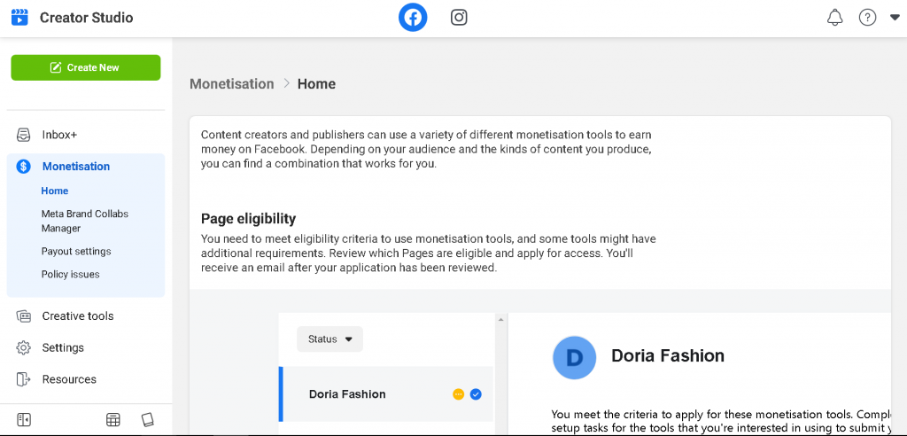 Facebook Creator Studio Monetization Facebook Creator Studio Monetization