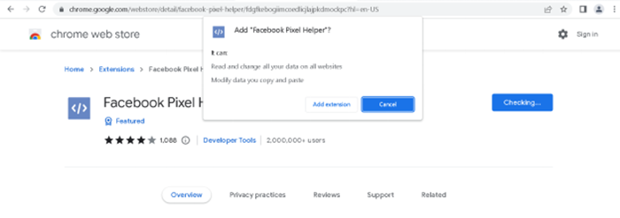 Get Started with Facebook Pixel Helper: A Step by Step Guide 3 Facebook Pixel Helper page on Chrome Web Store