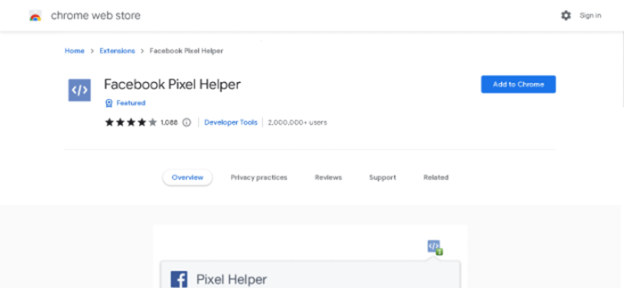 Get Started with Facebook Pixel Helper: A Step by Step Guide 2 Facebook Pixel Helper chrome