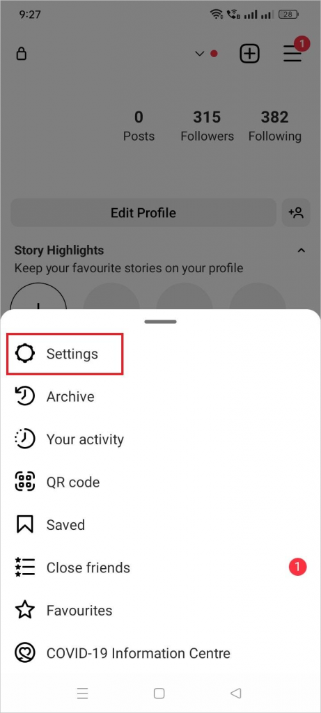 Instagram Settings Instagram Settings