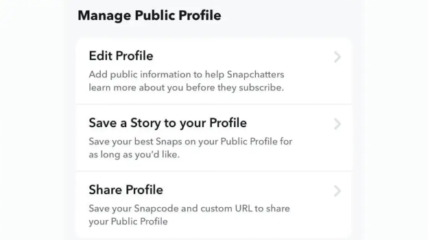 Manage Public Profile Manage Snapchat Public Profile
