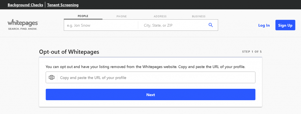 Opt-Out of Whitepages Opt-Out of Whitepages