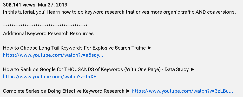 Youtube Video Description Youtube Video Description